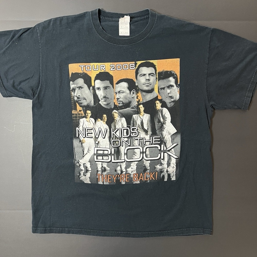 New Kids On The Block 2008 Tour Tshirt The Block Is Back Size XL Double Sided - Picture 1 of 6